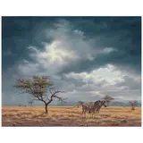 Rob MacIntosh, Storm at Serengeti, oil on canvas