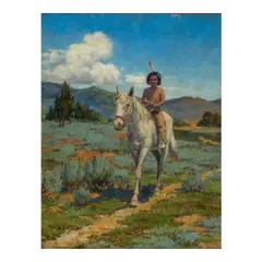 Carl, Apache Boy, oil on canvas laid to board