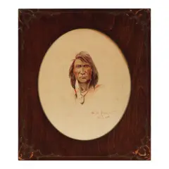 Edgar Samuel Paxson, Portrait of Nez Perce of 1877, 1908, watercolor and pencil on paper