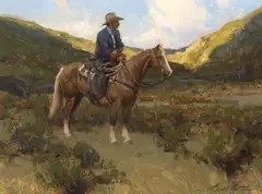 Bill Anton, Palomino Shadows, oil on canvas laid to panel