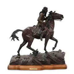 Ken Payne, Where Smoke Talks, bronze with reddish brown, gold and verdigris patinas