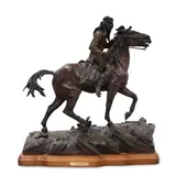 Ken Payne, Where Smoke Talks, bronze with reddish brown, gold and verdigris patinas