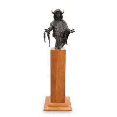 Joe, The Offering, bronze with dark brown patina