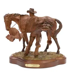 Horsin' Around by Bill Nebeker, bronze with reddish brown patina, sold Aug 2025