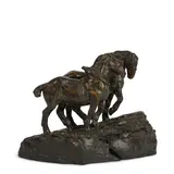 George Carlson, Draft Team II, bronze with greenish brown patina