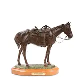 Bill Nebeker, Ready to Rope, bronze with reddish brown patina