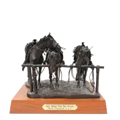 One More for the Road by Fred Fellows, bronze with gray patina, sold Aug 2025