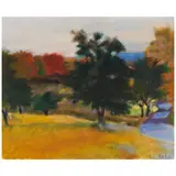 Wolf Kahn, MacArthurs Field, 1977, oil on canvas