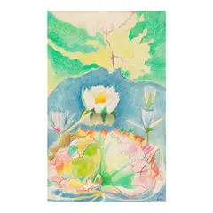Joseph Stella, Floral Still Life, 1943, silverpoint, colored pencil and graphite on paper