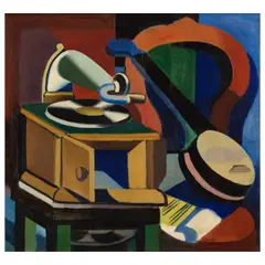 Jan Matulka, Gramophone, oil on canvas