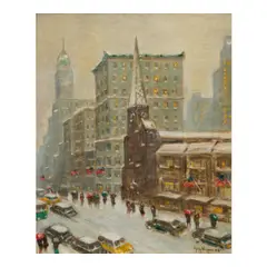 Guy Carleton Wiggins, Fifth Avenue, circa 1938, oil on canvas