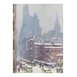 Guy Carleton Wiggins, Lexington Ave., Winter, oil on canvasboard