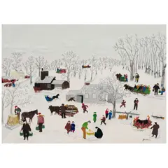 Grandma Moses, Sugaring Off, 1944, oil on Masonite