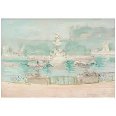 Fountain, World's Fair by John Henry Twachtman, circa 1893, oil on panel, sold Nov 2025