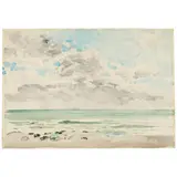 James Abbott McNeill Whistler, The Sea—Grey and Silver, 1881, watercolor on paper laid down on card