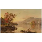 Jasper Francis Cropsey, Autumn Lake Scene, oil on canvas