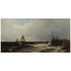 Old Pier at Narragansett by Alfred Thompson Bricher, 1879, oil on canvas, sold Nov 2025