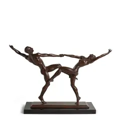 The Dancers (Pas de Deux, Tarantella) by Harriet Whitney Frishmuth, 1921, bronze with brown patina, sold Nov 2025