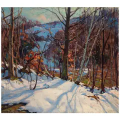 Emile Gruppé, Winter Forest, oil on canvas