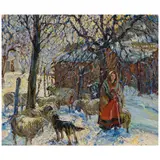 John Edward Costigan, Barnyard Winter, 1922, oil on canvas