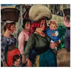 Martha Walter, Women and Children in Anticoli, circa 1908-10, oil on canvas