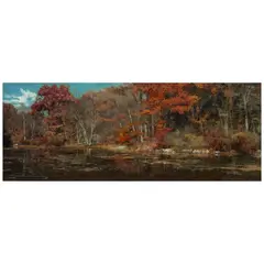 Robert E. McGinnis, Autumn on Poverty Hill Pond, oil on board