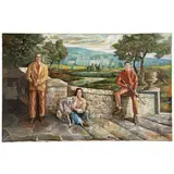 Ernie Barnes, Portrait of the Frankovich Children, oil on canvas