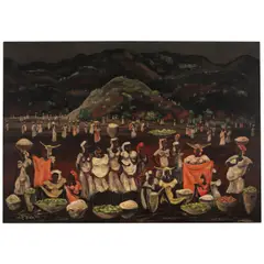 Adolf Dehn, Dawn in the Haitian Mountains, 1950, oil on Masonite