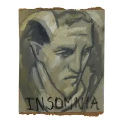 Mark Beard, Insomnia, oil and graphite on Masonite