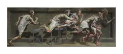 Mark Beard, The Runners, Oil on canvas on Masonite