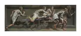 Mark Beard, The Runners, Oil on canvas on Masonite