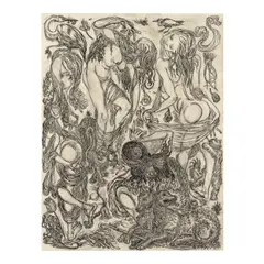 Chris Hammerlein, Judgement of Paris, 2005, ink, watercolor and graphite on paper