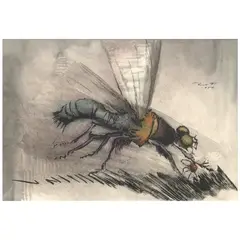 T. Lux Feininger, Insect, 1954, watercolor, gouache and ink on paper