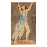 Abraham Walkowitz, Isadora Duncan, watercolor, ink and graphite on paper
