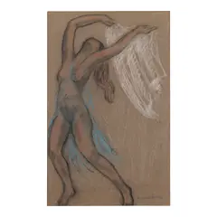 Abraham Walkowitz, Isadora Duncan, pastel, charcoal and graphite on paper