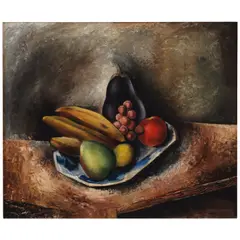 Konrad Cramer, Still Life (Egg-Plant & Bananas), circa 1930, oil on board