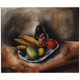 Konrad Cramer, Still Life (Egg-Plant & Bananas), circa 1930, oil on board