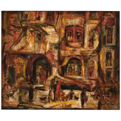 New York Street Scene by Theresa Bernstein, oil on board, sold Aug 2025