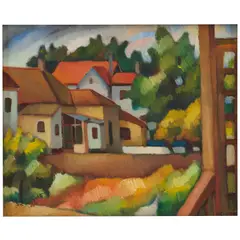 Otis Oldfield, Provincial Backyards, 1927, oil on canvas