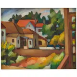 Otis Oldfield, Provincial Backyards, 1927, oil on canvas