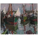 Carl W. Peters, Green Draggers, oil on canvas