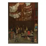 Jerome Myers, Schoolyard Games, oil on canvas