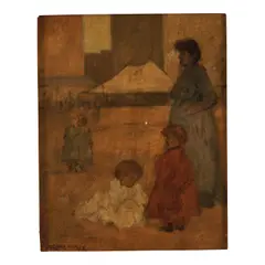 Jerome Myers, East Side Playground, oil on board
