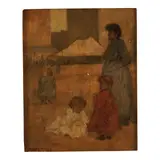Jerome Myers, East Side Playground, oil on board