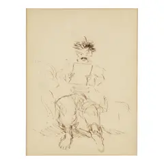 Robert Henri, Portrait of the Artist and his Feet, ink on paper