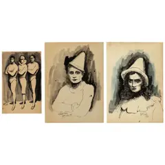 Walt Kuhn, Three Studies: Trio, Mario and Girl in Clown Suit