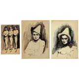 Walt Kuhn, Three Studies: Trio, Mario and Girl in Clown Suit