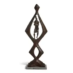 Chaim Gross, Mother and Child, 1966, bronze with reddish-brown patina