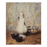 Dines Carlsen, Still Life with White Coffee Pot, oil on canvas