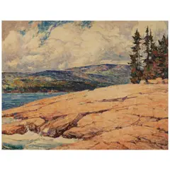 Dines Carlsen, Connecticut Shoreline, oil on Masonite